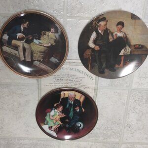 Norman Rockwell lot of 3 plates
